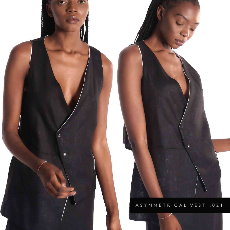 Asymmetrical Black Linen Vest VSTL Top 160,00 € VSTL